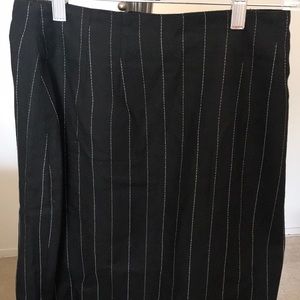 Black Pin Stripped Above The Knee Skirt